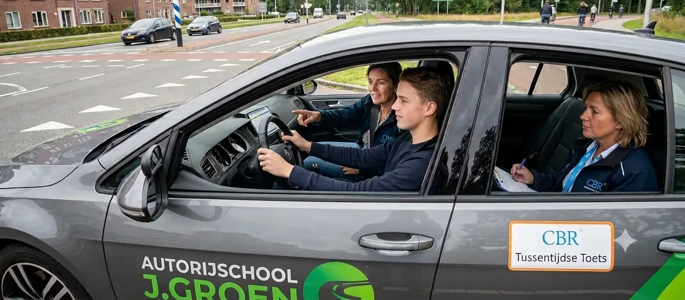 Tussentijdse toets CBR Emmen bij Autorijschool J. Groen