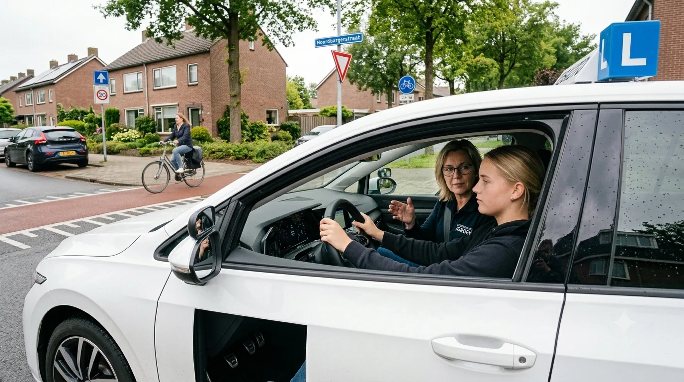 Rijexamen in Emmen tijdens een autorijles