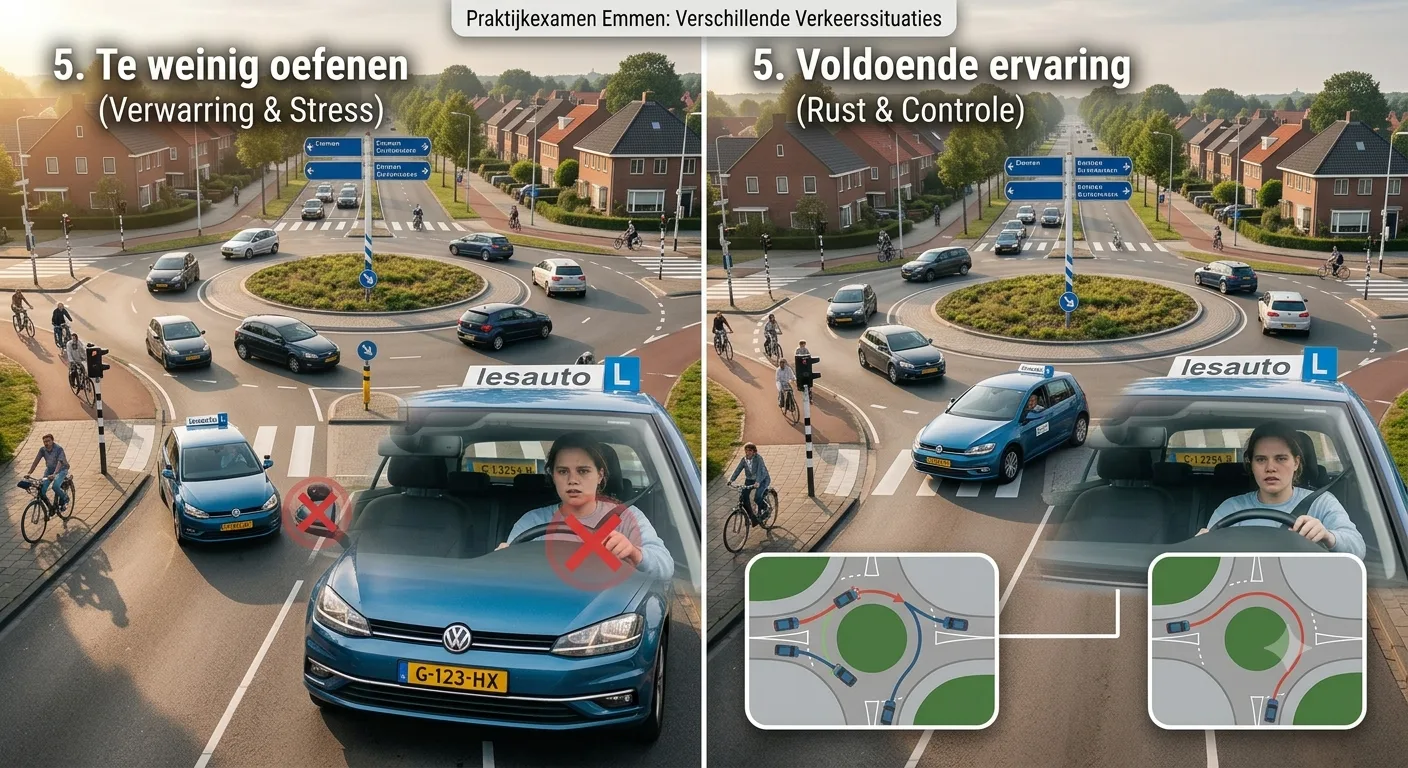 Verschillende verkeerssituaties oefenen tijdens rijlessen in Emmen
